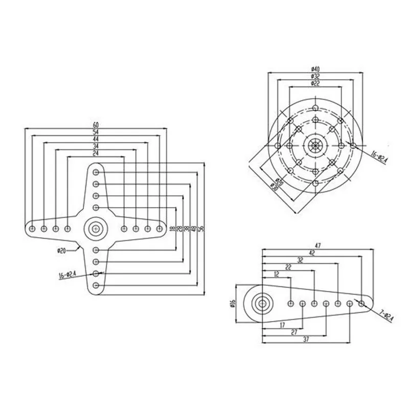 Servoarmar Set (3st) Plast med Skruv för 1/5 15T