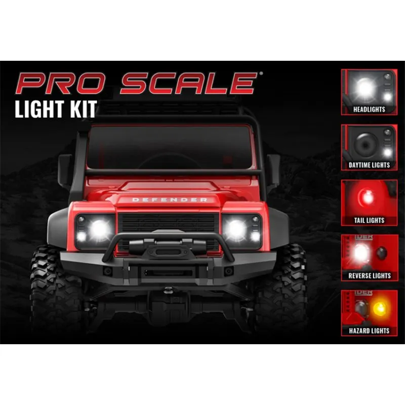 LED Ljus Fram- och Bak Set Komplett TRX-4M Defender - 2