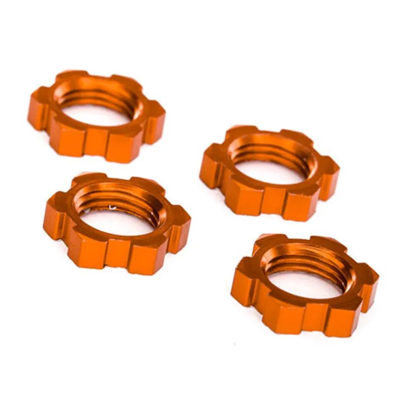 Hjulmutter 17mm Aluminium Orange (4)  E-Revo, X-Maxx, Sledge