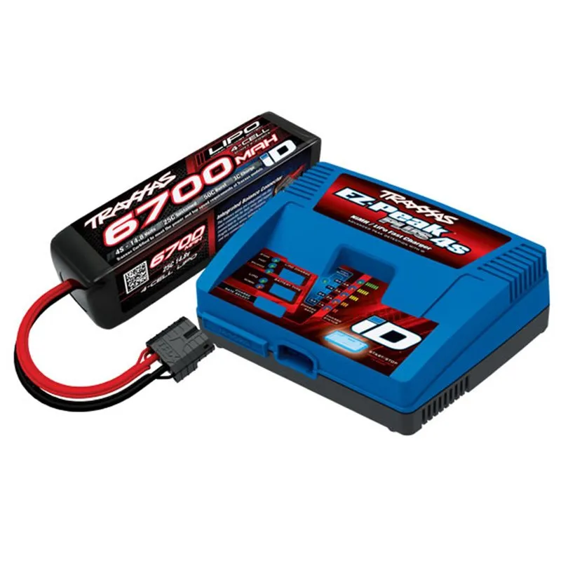 Laddare EZ Peak Plus 8A och 4S 14,8v Li-Po 6700mAh Combo