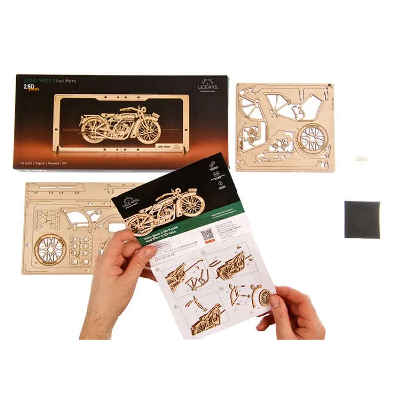 Ugears Indie Moto 2.5D Puzzle - 8
