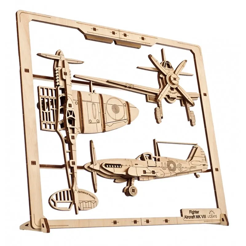 Ugears Fighter Aircraft 2.5D Puzzle - 3
