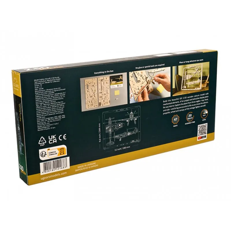 Ugears Fighter Aircraft 2.5D Puzzle - 9