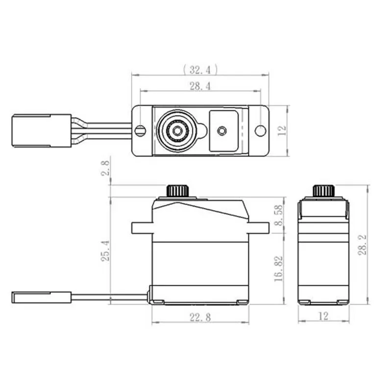 SH-0263MG Plus Servo 2,2Kg 0,10s Alu Metalldrev Mikro - 2