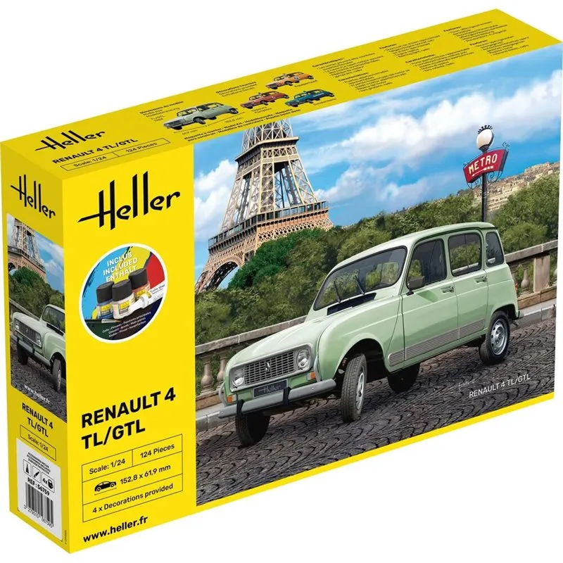1/24 Renault 4L - COMPLETE w. Glue, Paint,Brush