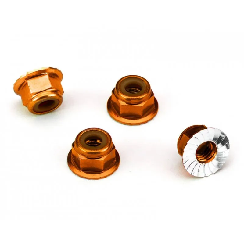 Låsmutter Fläns M4 Alu Orange (4)