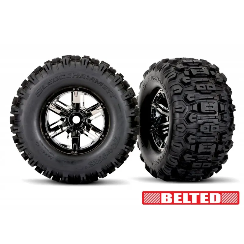 Däck & Fälg Sledgehammer Förstärkta / X-MAXX Svart Krom (2)