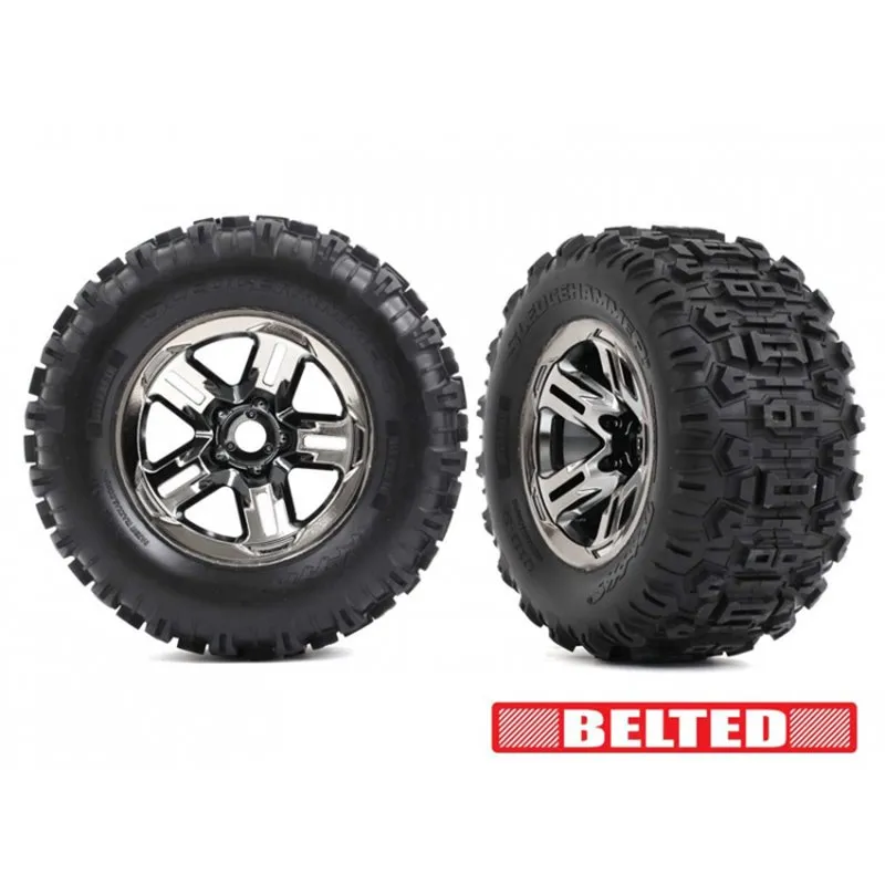 Däck & Fälg Sledgehammer Förstärkta 3.8'' Svart Krom (17mm Hex) (2)