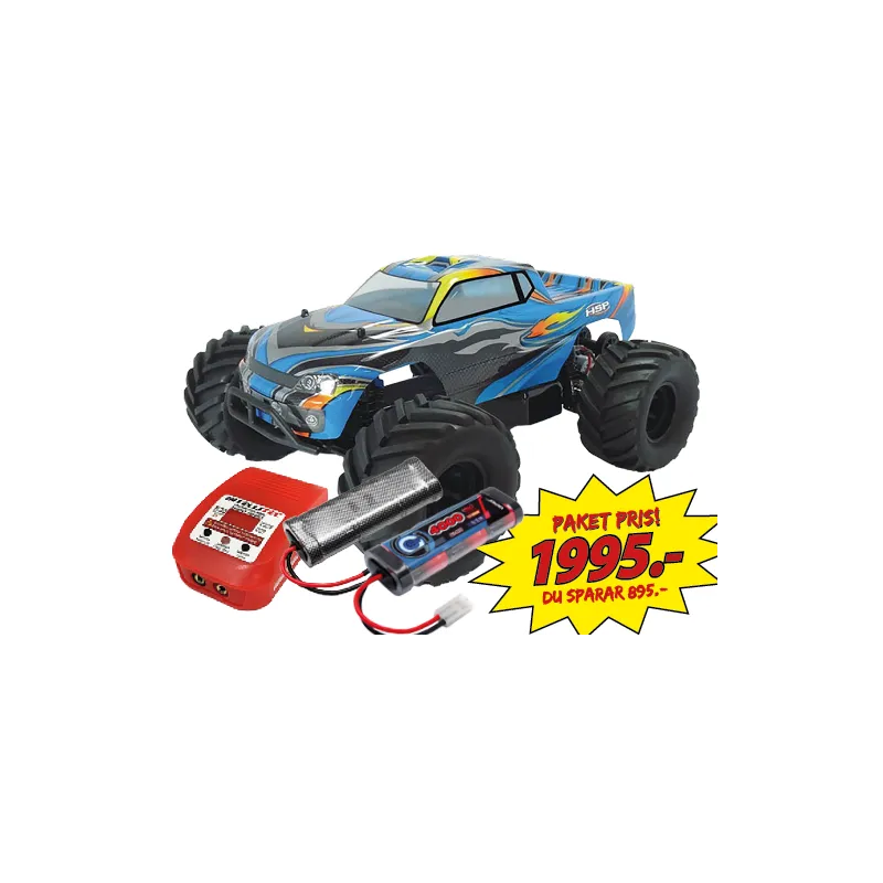 CRAMPUS 1/10 Monster Truck 2WD RTR inkl ack & laddare + Kör mer! Paket