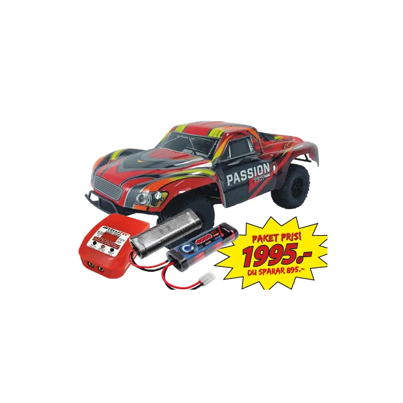 PASSION 1/10 ShortCourse 2WD RTR inkl ack & laddare + Kör mer! Paket
