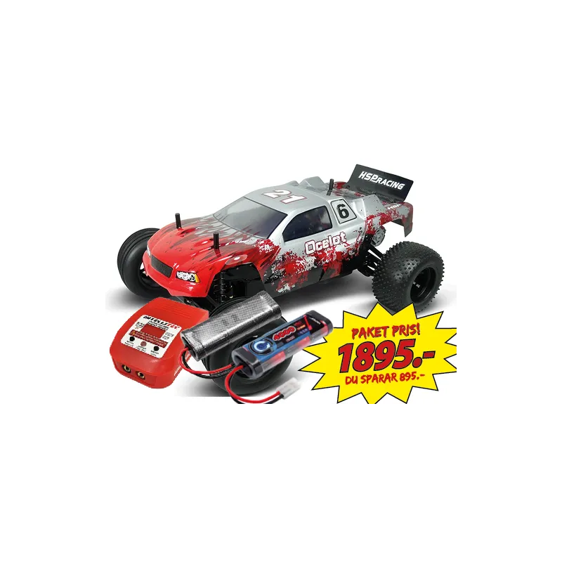 OCELOT 1/10 Racing Truck 2WD RTR inkl ack & laddare + Kör mer! Paket