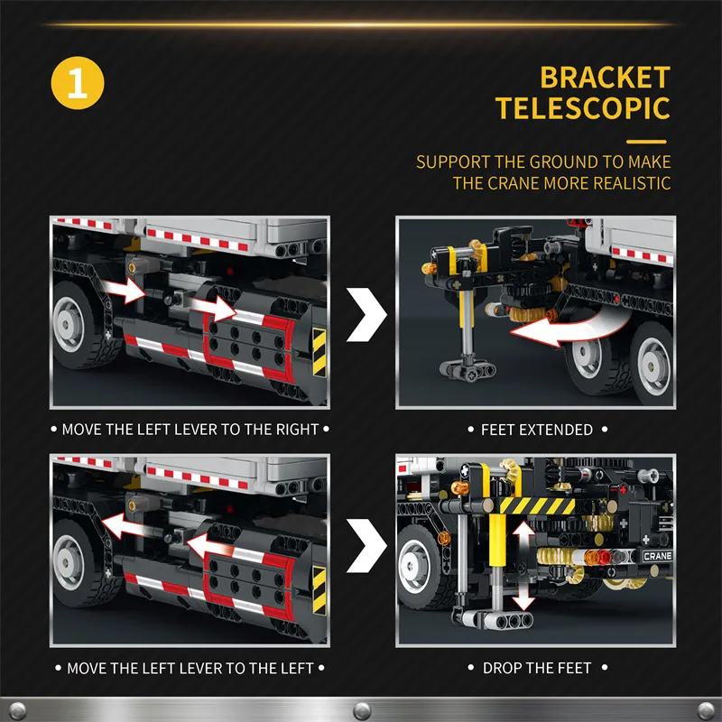 Lyftkran med lastbil, Radiostyrd (2328pcs) - 10