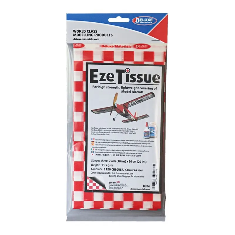 Eze Tissue Japanpapper Rutig Röd 3/pack