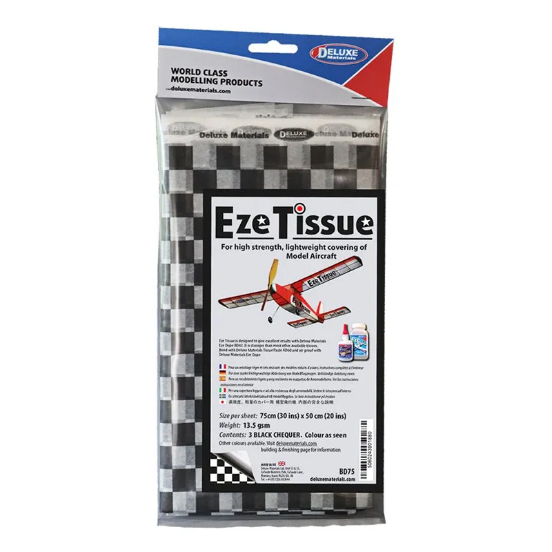 Eze Tissue Japanpapper Rutig Svart 3/pack