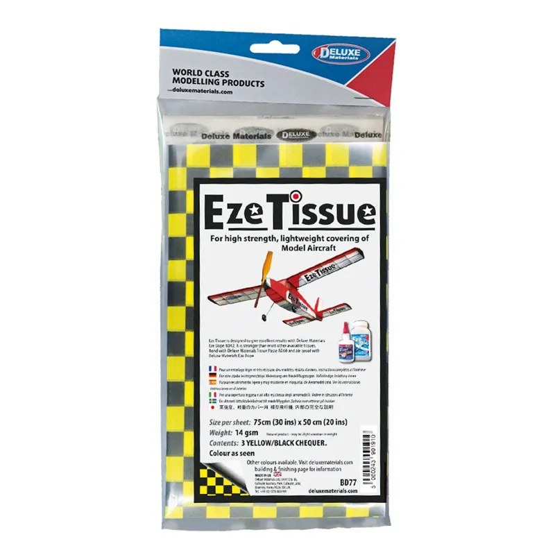 Eze Tissue Japanpapper Rutig Svart/Gul 3st