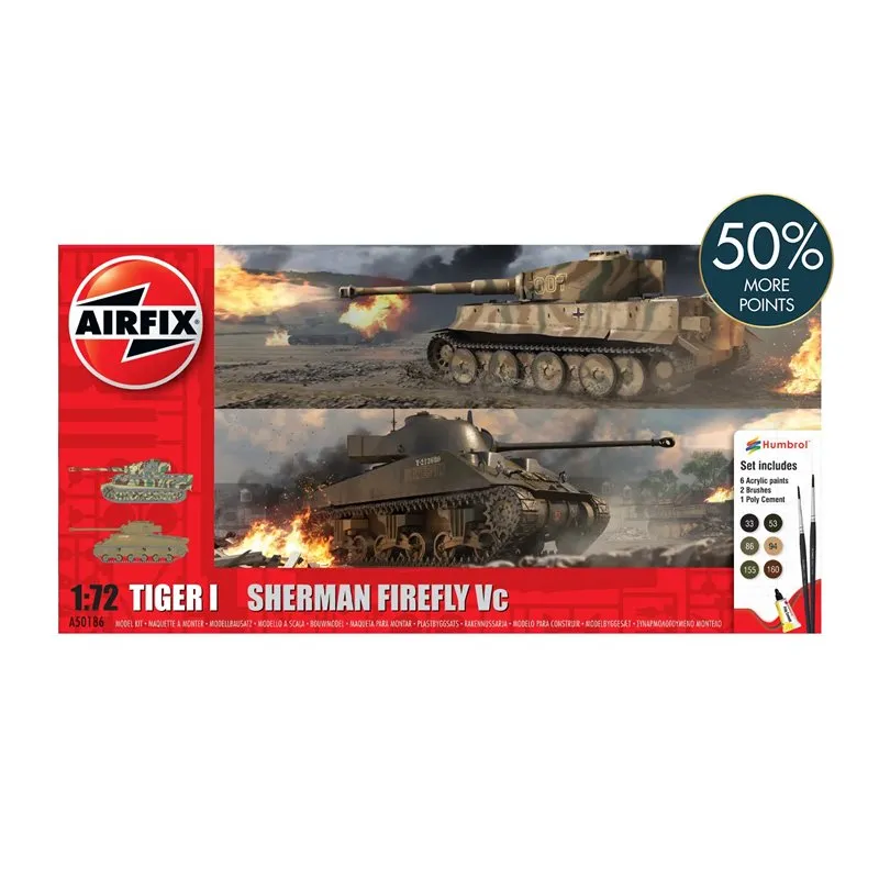 Airfix 1:72 Classic Conflict Tiger 1 vs Sherman Firefly - 3