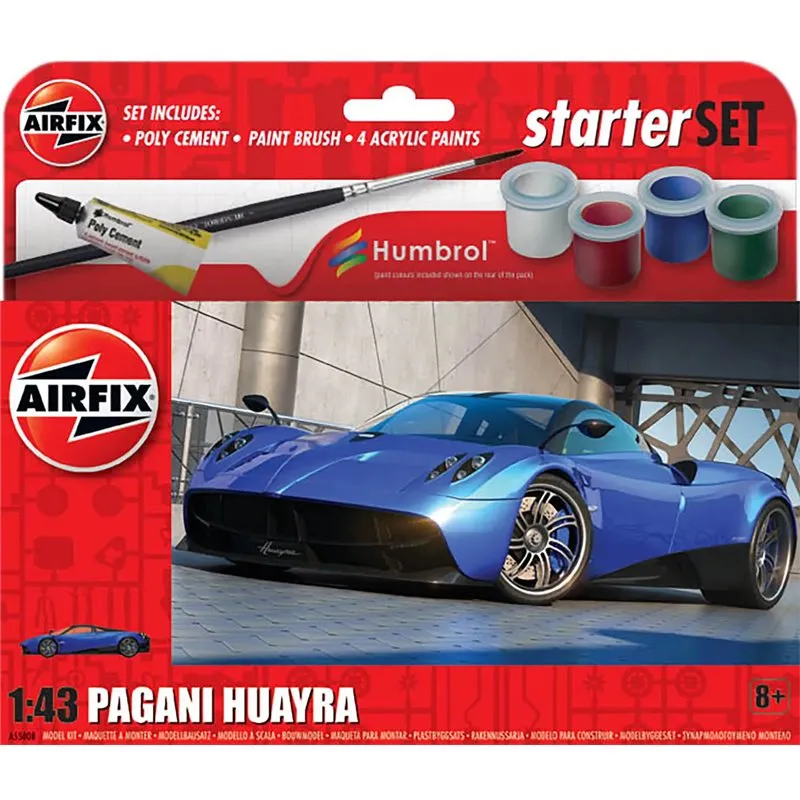 Airfix 1:43 Starter Set - Pagani Huayra (Inkl. Färg, lim och pensel)