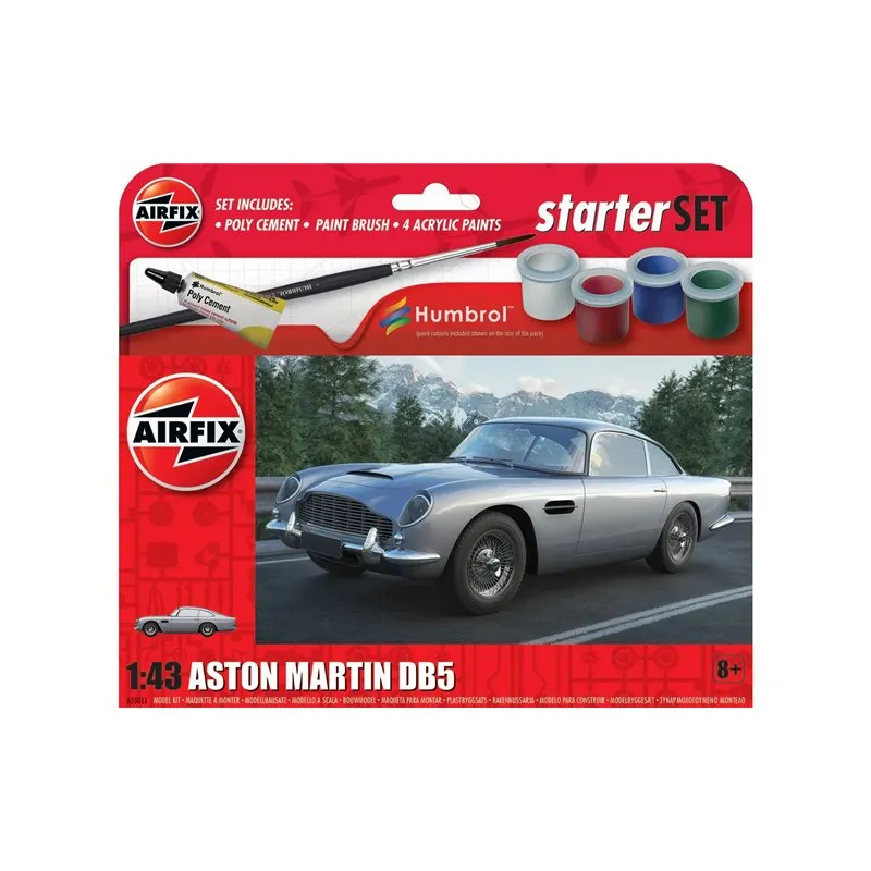Airfix 1:43 Starter Set - Aston Martin DB5 (Inkl. Färg, lim och pensel)