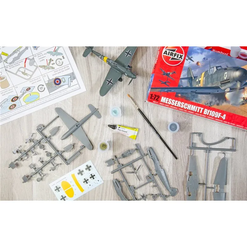 Airfix 1:72 Starter Set - Messerschmitt Bf109F-4 (Inkl. Färg, lim och pensel) - 8