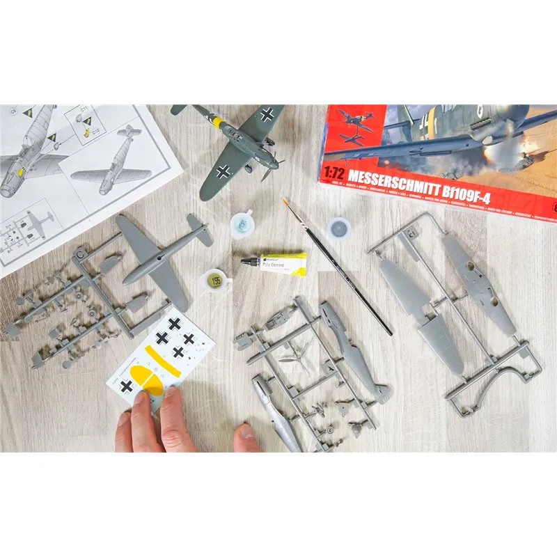 Airfix 1:72 Starter Set - Messerschmitt Bf109F-4 (Inkl. Färg, lim och pensel) - 9