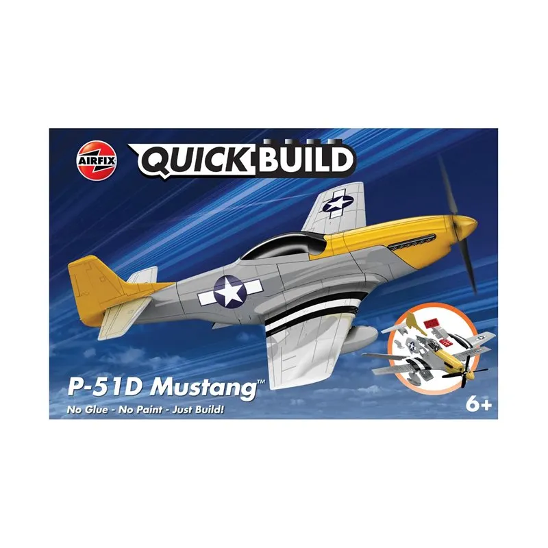 Airfix Quickbuild P-51D Mustang (Byggmodell som klickas och trycks ihop)