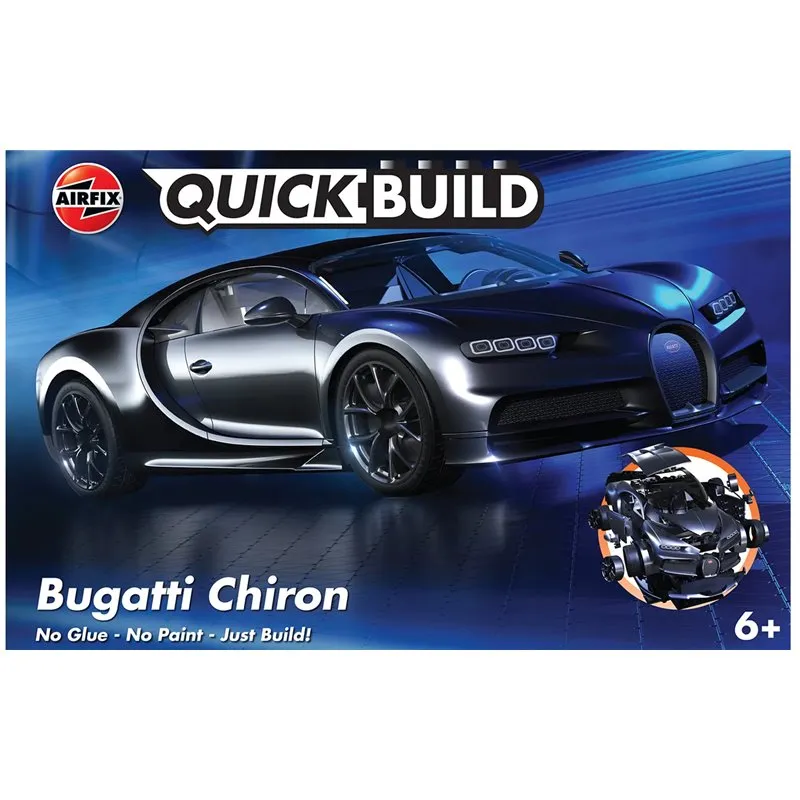 Airfix Quickbuild Bugatti Chiron - Black (Byggmodell som klickas och trycks ihop)