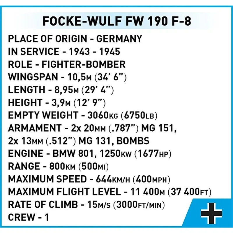 FOCKE-WULF FW 190 F-8, 170 PCS HC WWII - 5