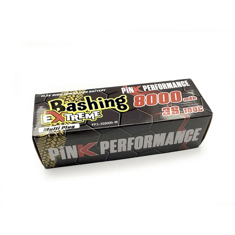 Pink Extreme Bashing LiPo 3S 11.1V-8000-100C Multi 157x47x34mm 515g - 3