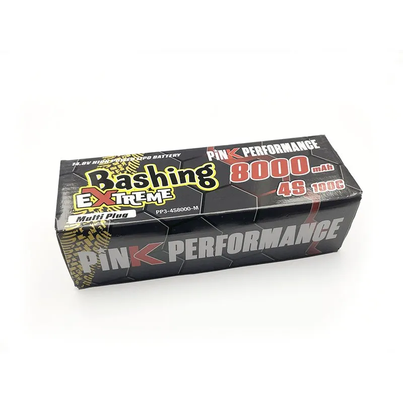 Pink Extreme Bashing LiPo 4S 14.8V-8000-100C Multi 157x53x42mm 760g - 3