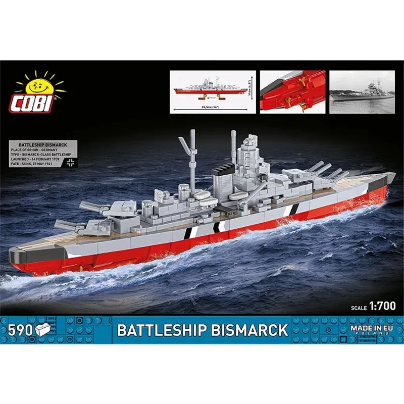 BATTLESHIP BISMARCK, 600 PCS HC WWII  - 4