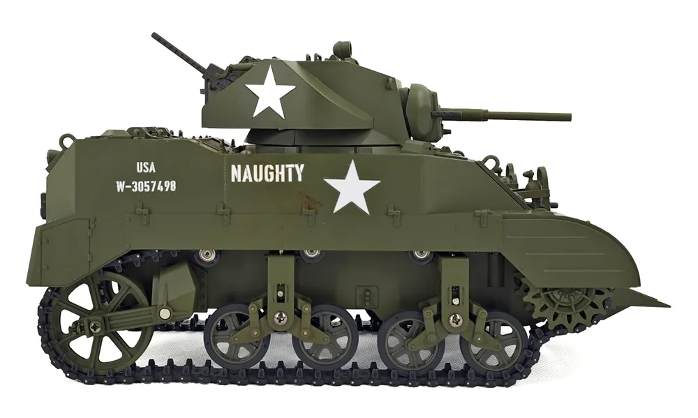 M5A1 Stuart RC Stridsvagn 1/16 Grön - 4