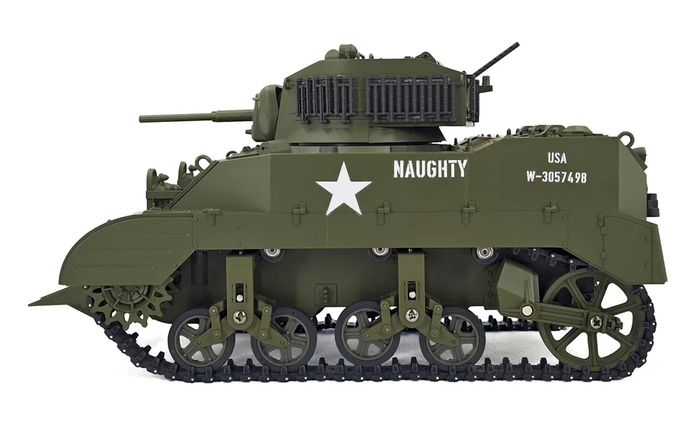M5A1 Stuart RC Stridsvagn 1/16 Grön - 5