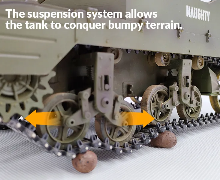 M5A1 Stuart RC Stridsvagn 1/16 Grön - 10