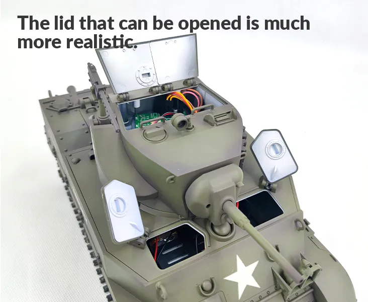 M5A1 Stuart RC Stridsvagn 1/16 Grön - 11