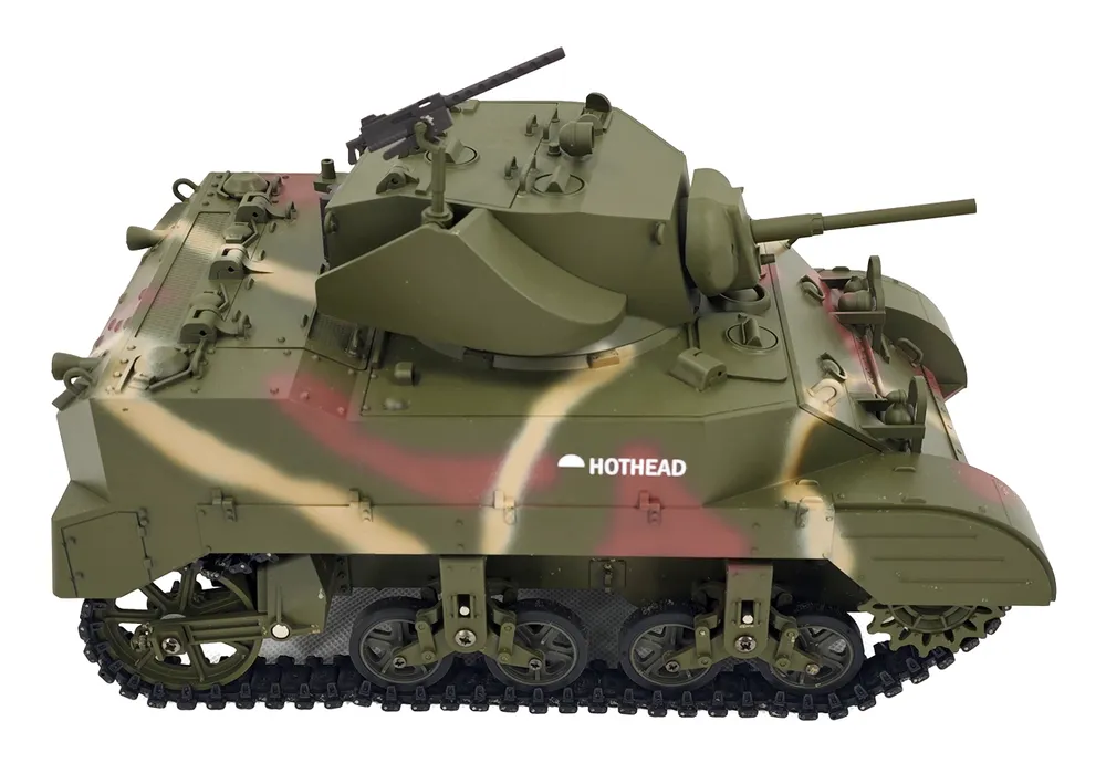 M5A1 Stuart RC Stridsvagn 1/16 Röd - 4