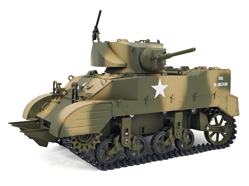 M5A1 Stuart RC Stridsvagn 1/16 Gul - 9