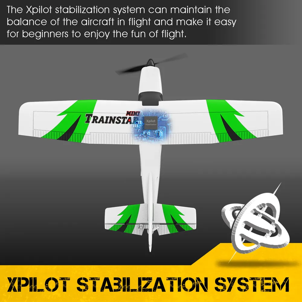 Trainstar Mini Gyro 3-Kanals 400mm RTF Grön - 10