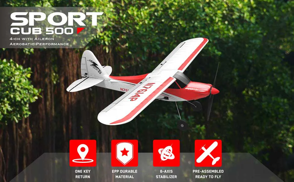 Sport Cub 500 Gyro 4-Kanals 500mm RTF Röd - 4
