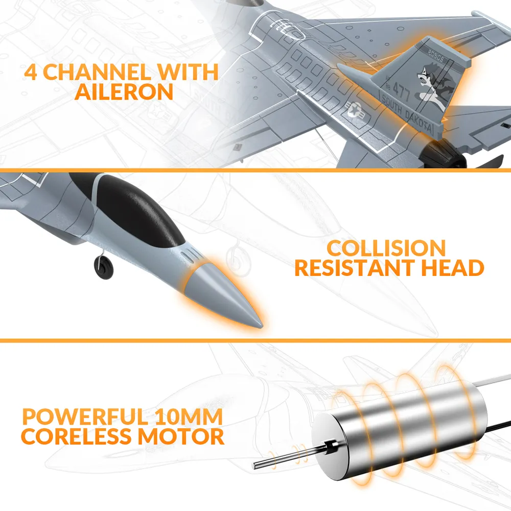 F16 Fighting Falcon Gyro 4-Kanals 270mm RTF - 4