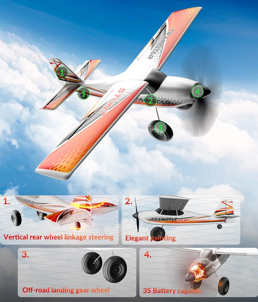Trainstar Stunt Gyro Borstlös 500mm RTF Röd - 4