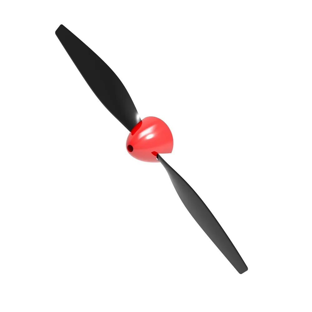 Propeller Komplett Set 2-bladig P51D 400mm Röd