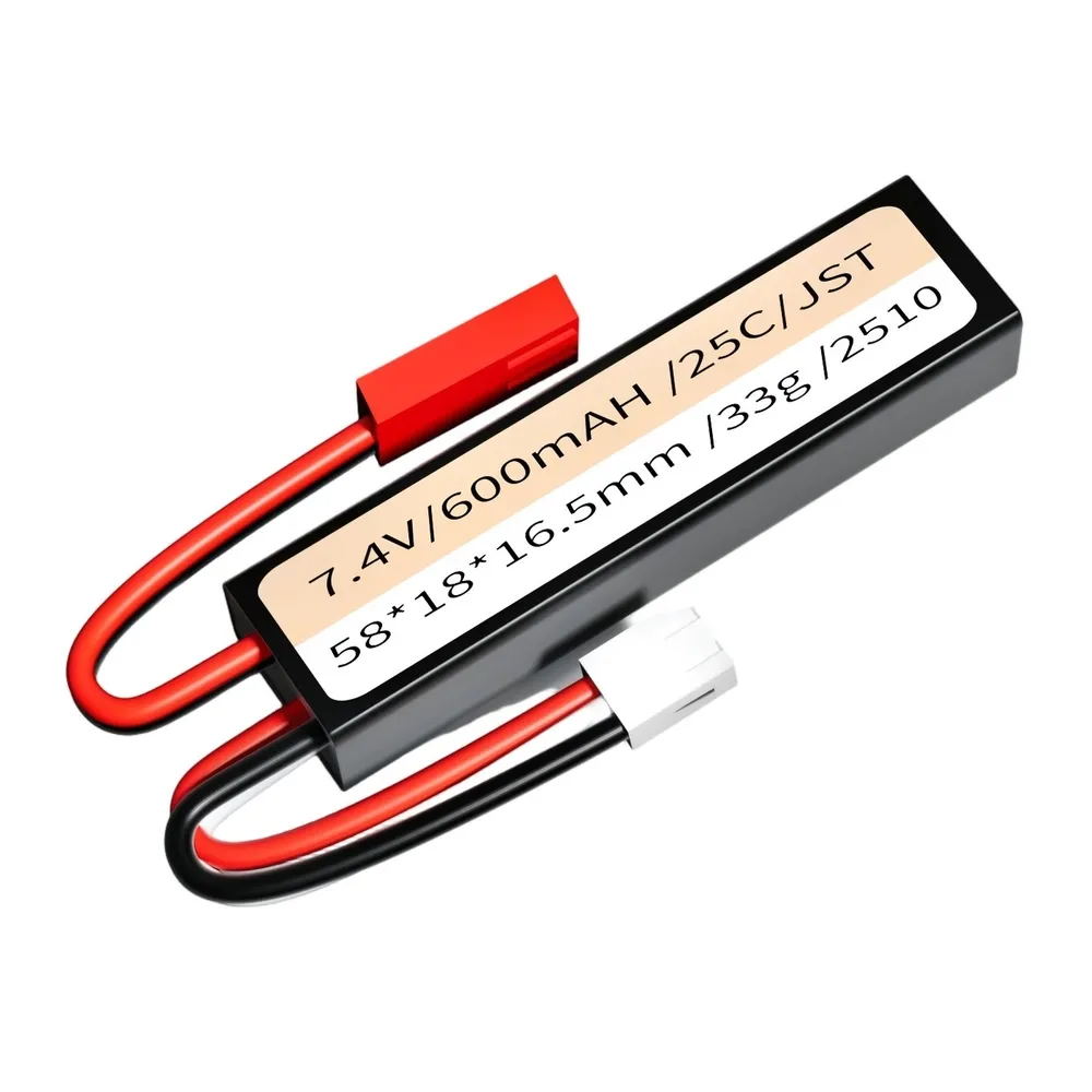 Li-Po Batteri 7,4v 600mAh 25C JST-kontakt - 2