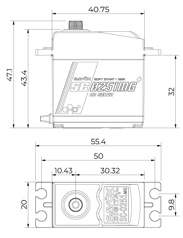 SC-0251MG Plus Servo 16Kg 0,18s Metalldrev - 6