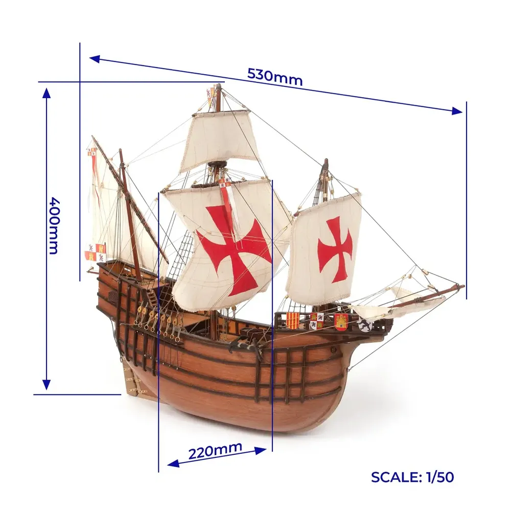 OcCre Santa Maria 1/50 Skepp 530mm med Startset - 5