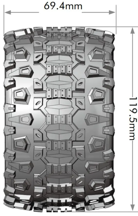 Däck & Fälg MT-UPHILL 1/10 Soft (Lös 12, 14 & 17mm Hex) (2) - 2