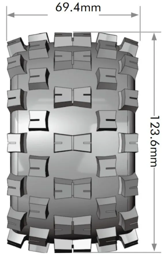 Däck & Fälg MT-MCROSS 1/10 Soft (Lös 12, 14 & 17mm Hex) (2) - 2
