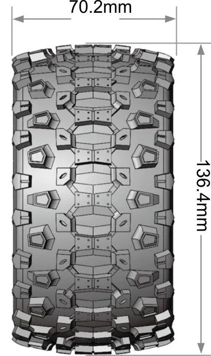 Däck & Fälg MT-UPHILL 1/10 MAXX Soft MFT (Lös 12, 14 & 17mm Hex) (2) - 2