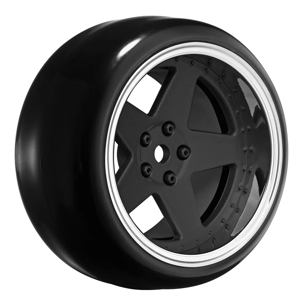 Däck & Fälg Drift / 5-Eker Matt Svart (2,4,6,8mm Offset) 12mm Hex (4)