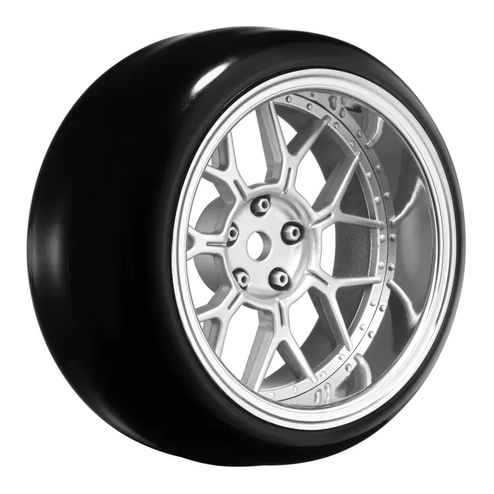Däck & Fälg Drift / 14-Eker Matt Silver (2,4,6,8mm Offset) 12mm Hex (4) - 4