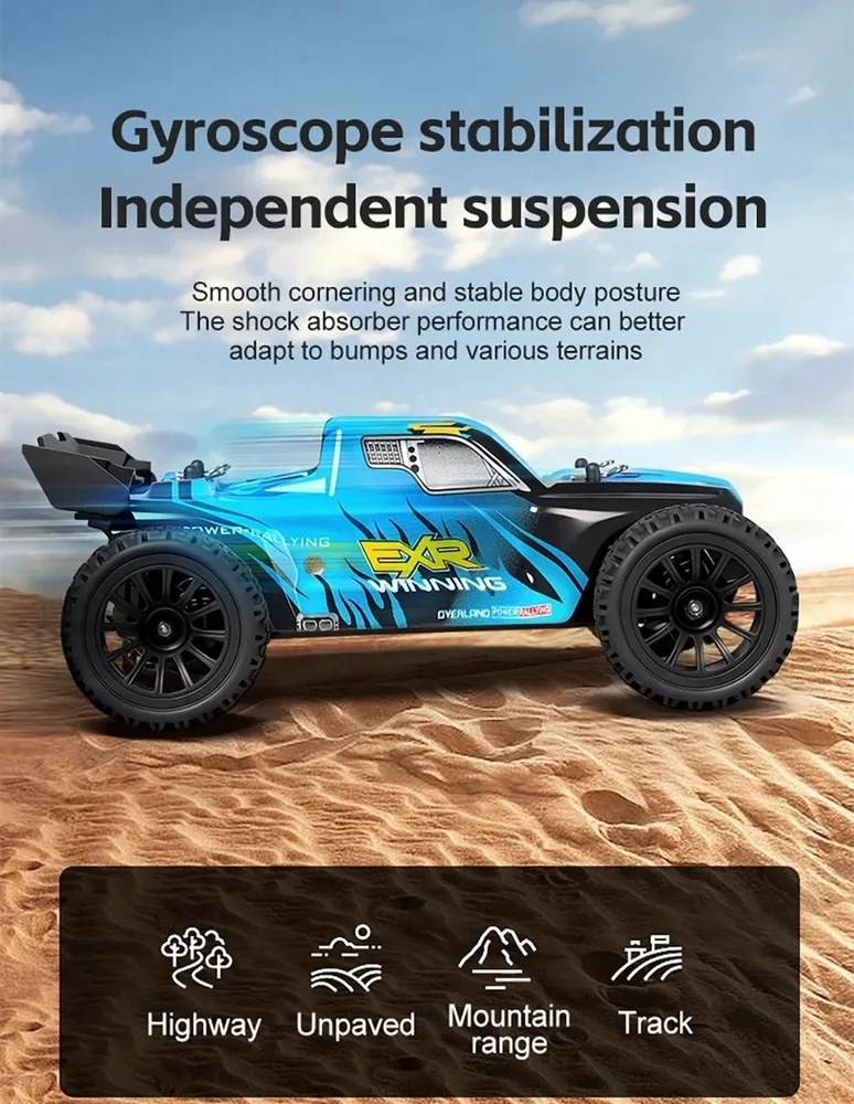 WL 2WD Monster Truck 1/24 RTR Blå - 6